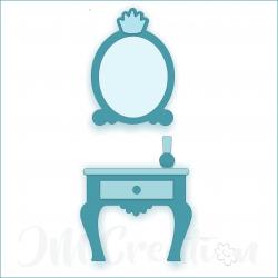 Stanzschablone - Kosmetiktisch